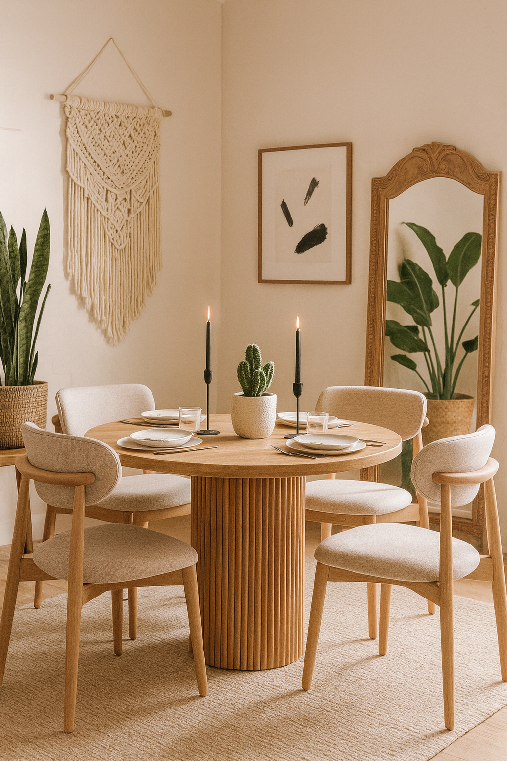 Fabia 4 Kişilik Yuvarlak Masa Takımı