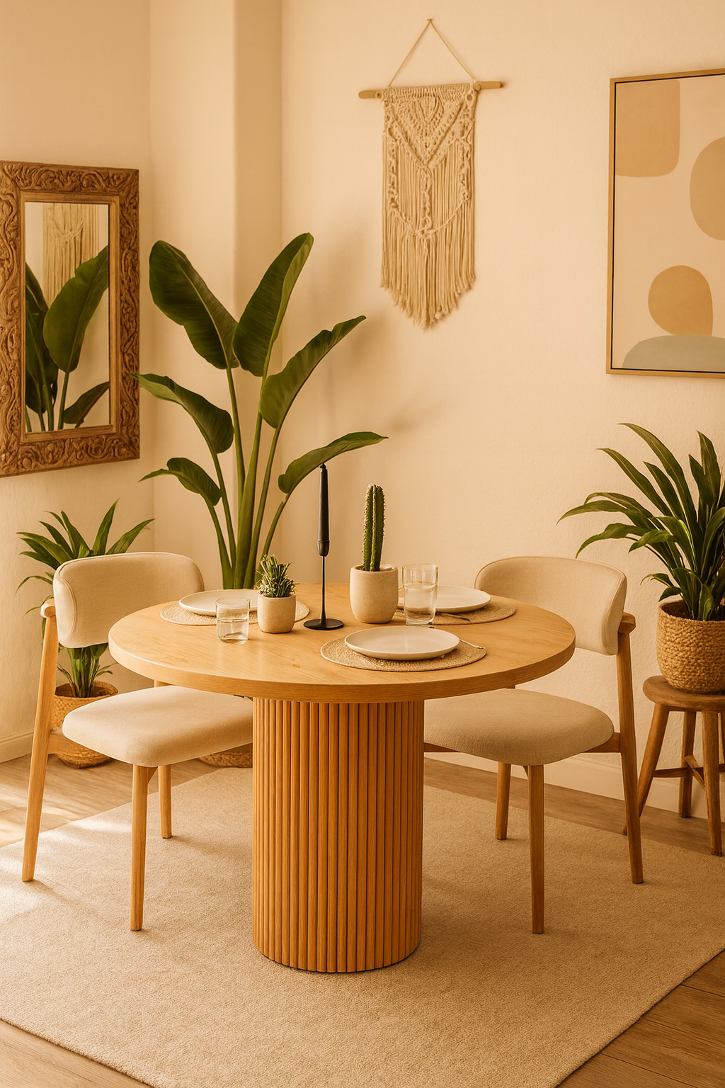 Fabia 4 Kişilik Yuvarlak Masa Takımı