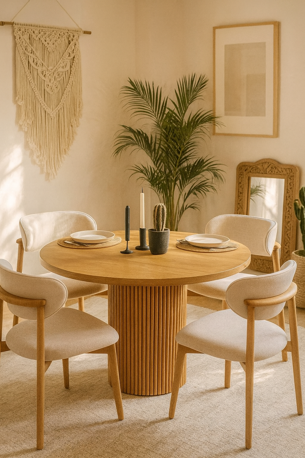 Fabia 4 Kişilik Yuvarlak Masa Takımı