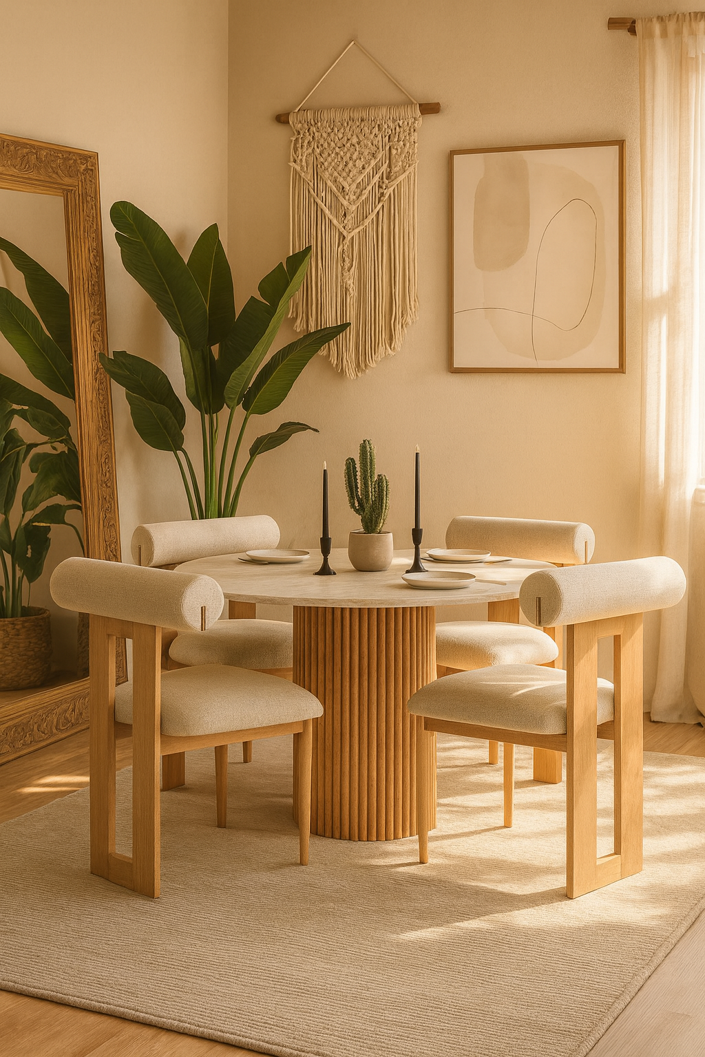 Linda 4 Kişilik Masa Takımı