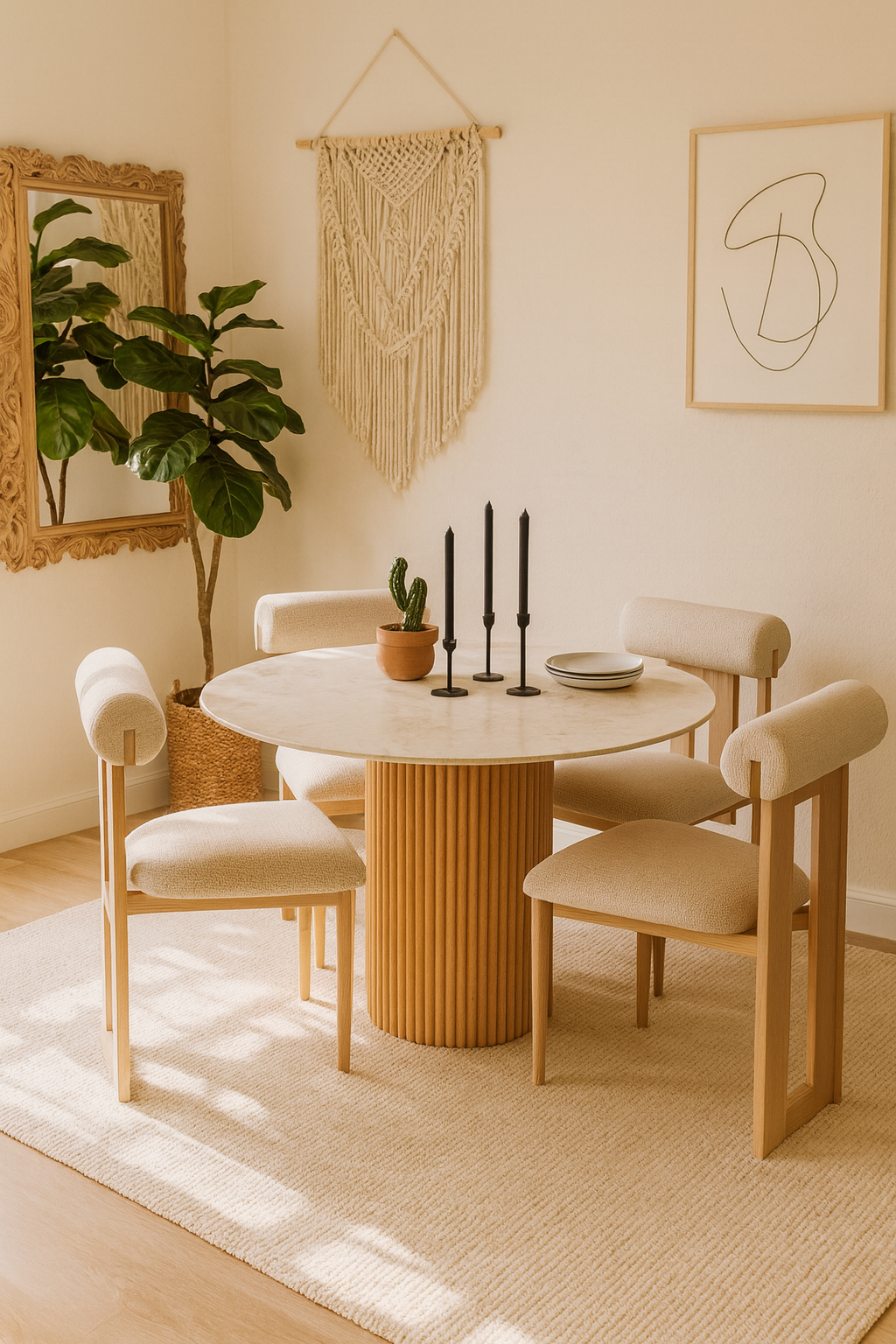 Linda 4 Kişilik Masa Takımı